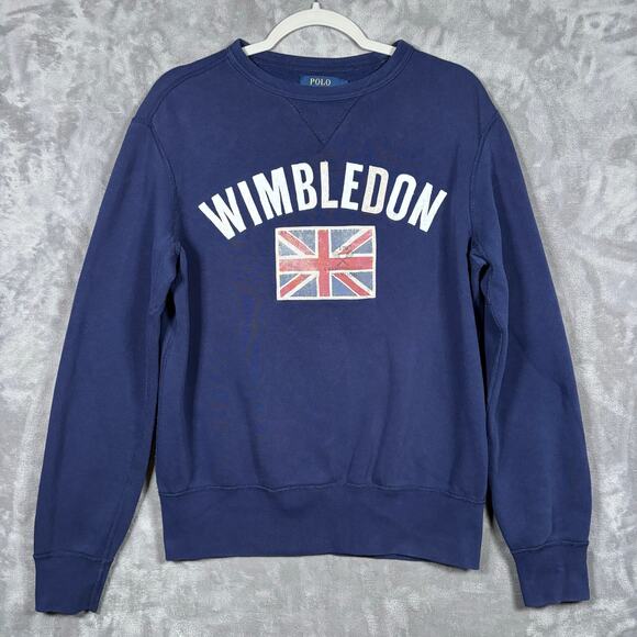 Polo Ralph Lauren Wimbledon Crewneck Sweater Navy Medium - Picture 1 of 7
